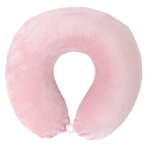 メリーナイト 低反発 ネックピロー Ｕ型 「もちとろん」 ピンク 外して洗えるカバー付き 首元ボタン付きでズレにくい ウレタンフォーム 仮眠枕