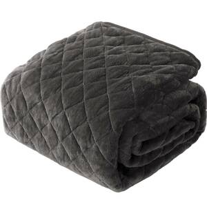 mofua bed pad double winter mofua warm .. suddenly bed blanket charcoal gray .... microfibre ...5001