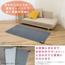 広電(KODEN) 電気カーペット ホットカーペット 本体 176×88cm 1畳 長方形 グレイ 小さく畳める 省エネ スライド温度調節 ダニ_画像3