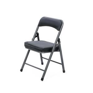 武田コーポレーション 【チェアリビング椅子パイプ椅子】 ブラック 36×34×50cm 背付きフォールディングチェアロ