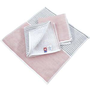今治タオル 認定 ガーゼ&パイル ハンドタオル 3枚セット フロネージュ タオルハンカチ 日本製 綿100% 25×25cm コンパクト ピンク