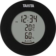 タニタ 温湿度計 時計 温度 湿度 デジタル 卓上 マグネット ブラック TT-585 BK_画像1