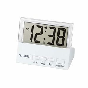 MAG(マグ) 置き時計 デジタル 小型 クリアタイム バックライト付き ホワイト T-762WH-Z