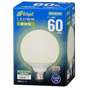 オーム電機 LED電球 ボール球形(60形相当/815lm/昼白色/G95/E26/全方向配光240°/密閉形器具対応)