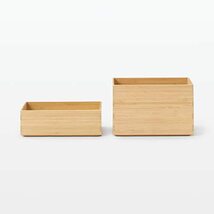 無印良品 重なる竹材長方形ボックス 収納用品 ハーフ 小 幅26×奥行18.5×高さ8.5cm 12047261_画像9