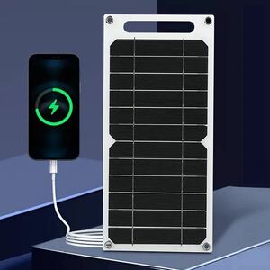 ソーラーパネル　充電器　蓄電　太陽光パネル　省エネ　節電　エコ　バッテリー　USB Type-C 防水