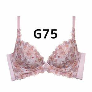 グラモアブラ G75 普段F75の方向け ピンクフラワー ぶら ブラジャー 自胸に寄り添う育乳ブラ 