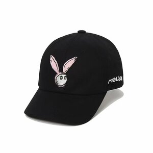 新品 Malbon　マルボン　キャップ ハット　帽子　サンバイザー 男女兼用　ゴルフ　文字刺繍　調節可　ブラック