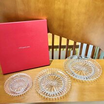 Baccarat お皿　プレート　ロックグラス◆クリスタルガラス◆バカラBOX付　Ｌ_画像6