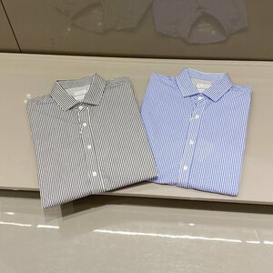 ブルネロクチネリ　BRUNELLO CUCINELLI メンズ　シャツ　長袖　ストライプ　柄物　ビジネス　48-54　サイズ選択可能　グレー　4441