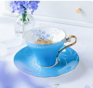 Aynsley エインズレイ　イギリス　ティーカップ　カップ＆ソーサー　洋食器　茶器　お祝い　プレゼント　ブルー