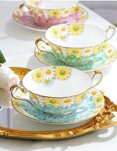 Aynsley エインズレイ　イギリス　洋食器　茶器　花柄　カップ＆ソーサー　セット　お祝い　プレゼント　ブルー