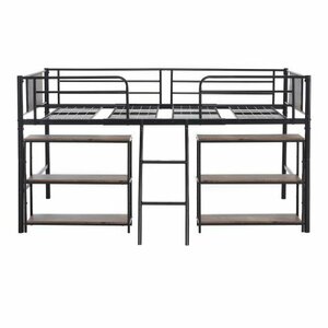 low type loft bed pipe bed single bed storage shelves attaching tree Northern Europe manner stylish child part shop steel enduring . bed 