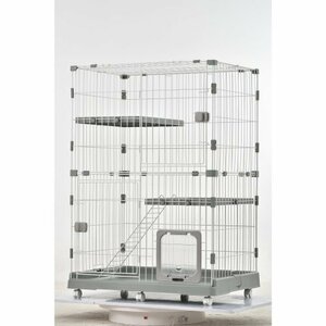  cat cage storage type cat cage 2 step 1 step 2 step possibility with casters cat house [ gray ]
