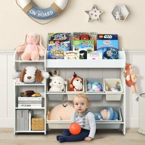 Art hand Auction Picture book rack, picture book shelf, large capacity, bookshelf, storage rack, multi-function, toy storage, storage box, children's room, storage case, children's furniture, wooden, kids, Handmade items, furniture, Chair, shelf, Bookshelf, Shelf