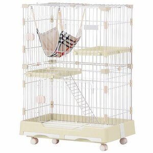  cat cage cat cage pet cage with casters cat gauge large many head .. cat door cat house (2 step, cream yellow )