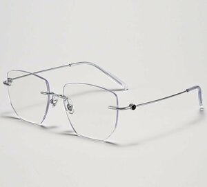 送料無料　超軽量 メガネフレーム　フチなし ツーポイント　眼鏡　レンズ交換可能　チタン　男女兼用　 sc0181