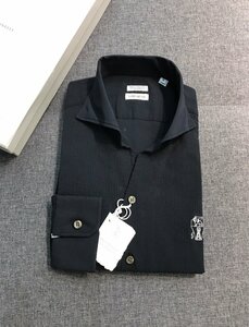 ブルネロクチネリ　BRUNELLO CUCINELLI メンズ　シャツ　ビジネス　刺繍ロゴ　長袖　S-XXL　サイズ選択可能　3955