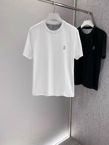送料無料　ブルネロクチネリ　BRUNELLO CUCINELLI メンズ　Tシャツ　ロゴ有り　半袖　新品　シンプル　S-XXL　サイズ選択可能　3698