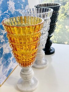 バカラ Baccarat クリスタルガラス 花瓶　１点のみ　イエロー　箱付き 3768