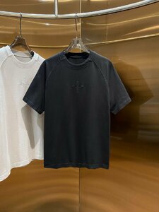 送料無料　STONE ISLAND　メンズ　Tシャツ　半袖　文字ロゴ　丸首　S-XL　サイズ選択可能　ブラック　3934