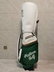 Malbon　ゴルフ　キャディバッグ　マルボン　9インチ　5KG フード2種類付き　スタンド型　 新品　QB598-green
