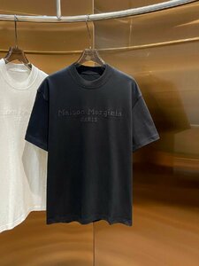 送料無料　Maison Margiela マルタンマルジェラ　メンズ　Tシャツ　半袖　文字ロゴ　シンプル　S-XL　サイズ選択可能　MM6　ブラック　3707
