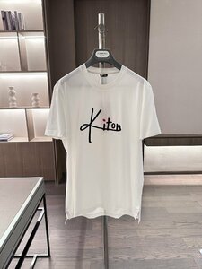 送料無料　キトン　KITON　メンズ　Tシャツ　半袖　文字　ロゴ　丸首　シンプル　M-3XL　サイズ選択可能　4496