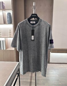 送料無料　STONE ISLAND　ストンアイランド　メンズ　Tシャツ　ロゴ有り　シンプル　丸首　コットン　M-XXL　サイズ選択可能　4304