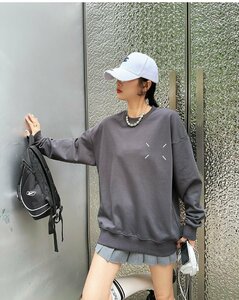 Maison Margiela マルタンマルジェラ　パーカ　長袖　背中ロゴ　丸首　コットン　ペアールック　男女兼用　S-XL　サイズ選択可能　MM6 3343