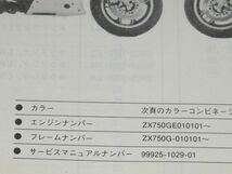 ◆即決★GPZ750R ZX750-G3 正規パーツリスト 原本_画像3