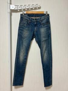 美品☆[G-STAR RAW] REVEND SUPER SLIM ヴィンテージ加工 ストレッチスリム インディゴデニムパンツ 30 ジースター