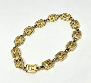 GIVENCHY Vintage G узор Gold браслет ji van si.90 годы logo gold bracelet позолоченный archive