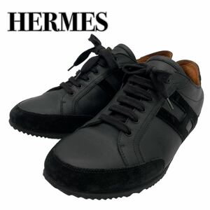 HERMES エルメス クイックスニーカー Hロゴ スエード 38 1/2 ローカット