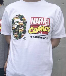 BAPE × MARVEL CAMO TEE ☆ A BATHING APE ☆ ape Tシャツ ホワイト White Lサイズ アベイシングエイプ