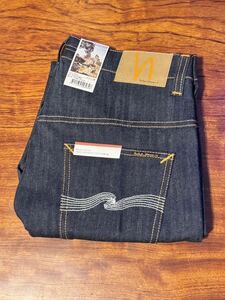 【廃盤モデル】Nudie Jeans Thin Finn (Dry Ecru Embo) W32 L32 デニム ヌーディージーンズ 【希少】