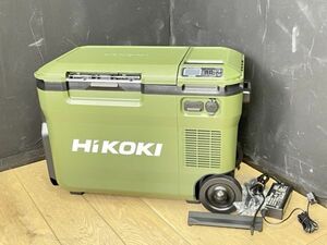 美品 ハイコーキ コードレス冷温庫 【中古】動作保証 HiKOKI UL18DBA フォレストグリーン アウトドア 1年十使える 取っ手破損 054043/20785