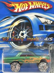 新品未開封 保管品 Mattel マテル Hot Wheels ホットウィール ミニカー 旧ロゴ 玩具 63 Chevy Impala 4/5 シェビー シボレー HIRAKERS /151