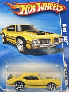 新品未開封 保管品 Mattel マテル Hot Wheels ホットウィール ミニカー 旧ロゴ 玩具 OLDS 442 オールズ ホットアクション イエロー /139