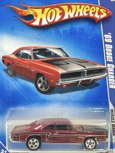 新品未開封 保管品 Mattel マテル Hot Wheels ホットウィール ミニカー 旧ロゴ 玩具 69 DODGE CHARGER ダッチチャージャー レッド/124