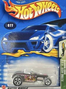 新品未開封 Mattel Hot Wheels ホットウィール ミニカー 旧ロゴ 玩具 FLYNGACES 3/5 DEUCEROADSTER デュースロードスター ブラック /114