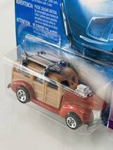 新品未開封 保管品 Mattel マテル Hot Wheels ホットウィール ミニカー 旧ロゴ 40s woodie SURF's UP M6900 / 090_画像4