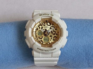 ◆◆CASIO カシオ G-SHOCK Gショック BABY-G ベイビージー レオパード シリーズ BA-120LP-7A2DR ホワイト アナデジ 電池交換｜E-1079◆◆