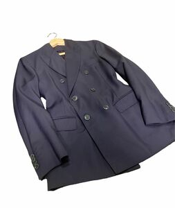 【イタリア産　美品】Royal Hemロイヤルヘム紺色ダブルテーラードジャケット