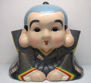  Showa Retro .. предмет удача . кукла керамика копилка украшение высота 29cm