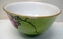 レトロ 中国骨董 陶器 色絵 茶碗 時代物 3点まとめて_画像7