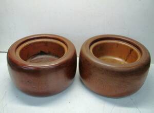 火鉢 手炙り 木製 銅製 丸型 一対 工芸品