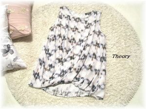 送料無料*セオリー/Theory*ノースリーブプルオーバートップス/シフォン素材/バックファスナー/ウォッシャブル/P