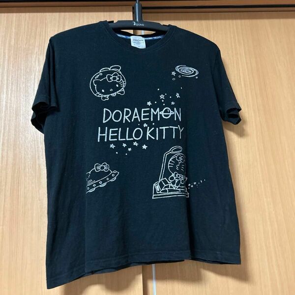 半袖 ブラック 半袖Tシャツ　キティー　ドラえもん　コラボ