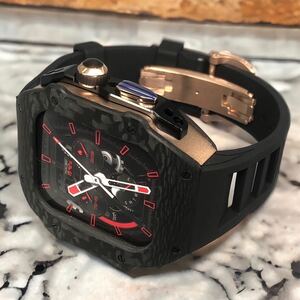 RG ☆ アップルウォッチバンド ラバーベルト カバー　ステンレス Apple Watch ケース 44mm 45mm 49mm